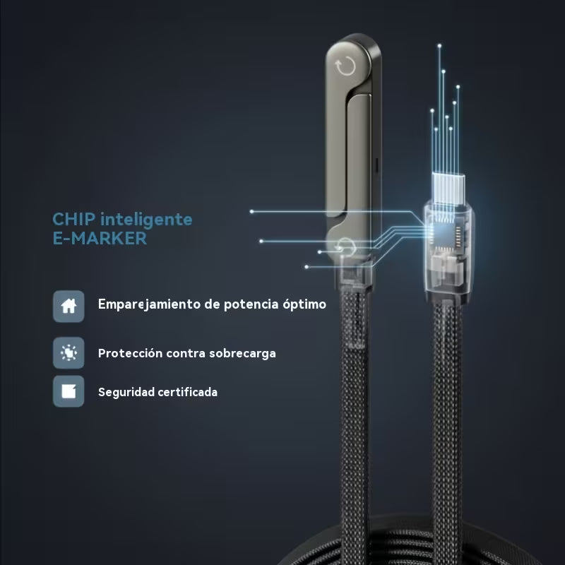 Cable de Carga Rápida Tipo C a Tipo C 240W – Nylon Trenzado