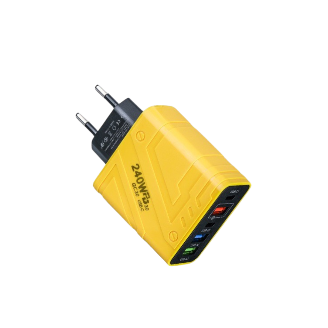 Cargador Rápido Multipuerto 240W PD 3.0 – 5 Puertos USB