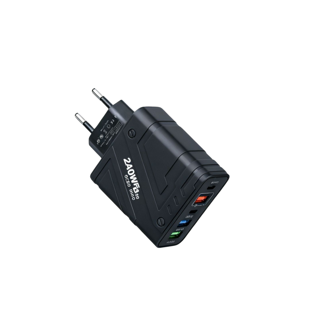 Cargador Rápido Multipuerto 240W PD 3.0 – 5 Puertos USB