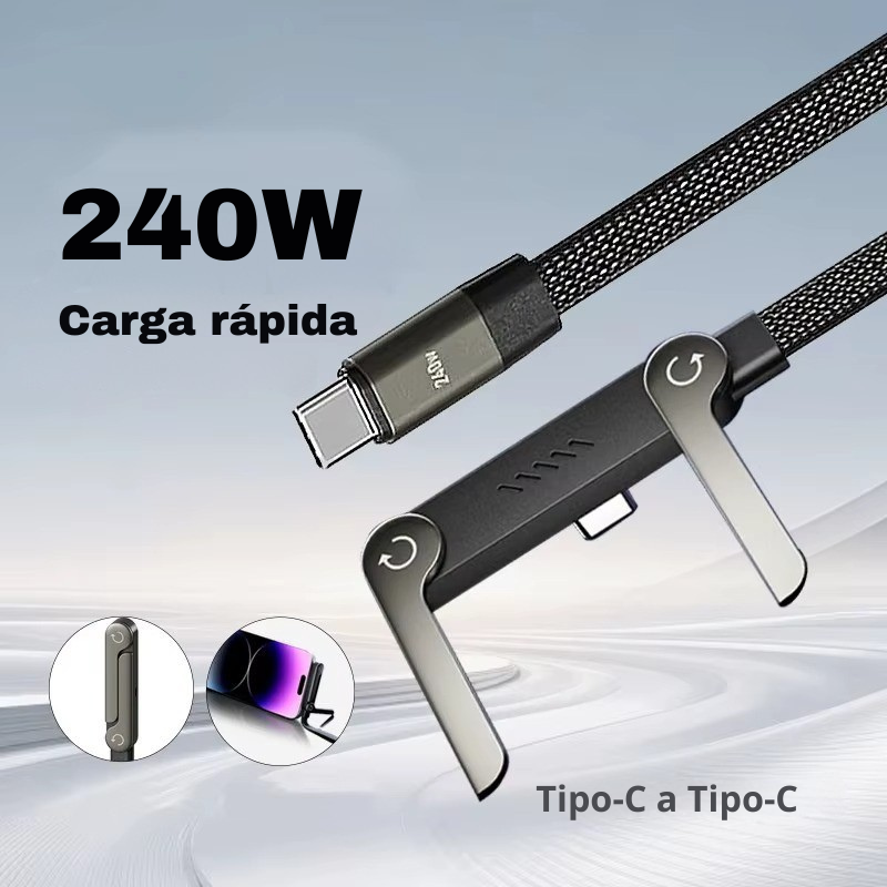 Cable de Carga Rápida Tipo C a Tipo C 240W – Nylon Trenzado
