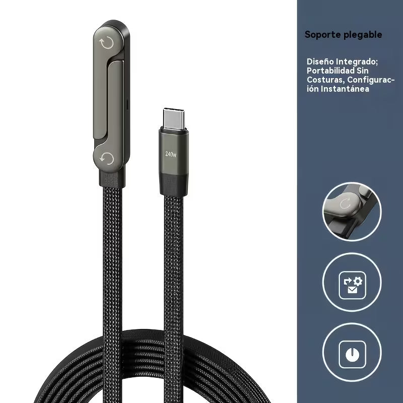 Cable de Carga Rápida Tipo C a Tipo C 240W – Nylon Trenzado
