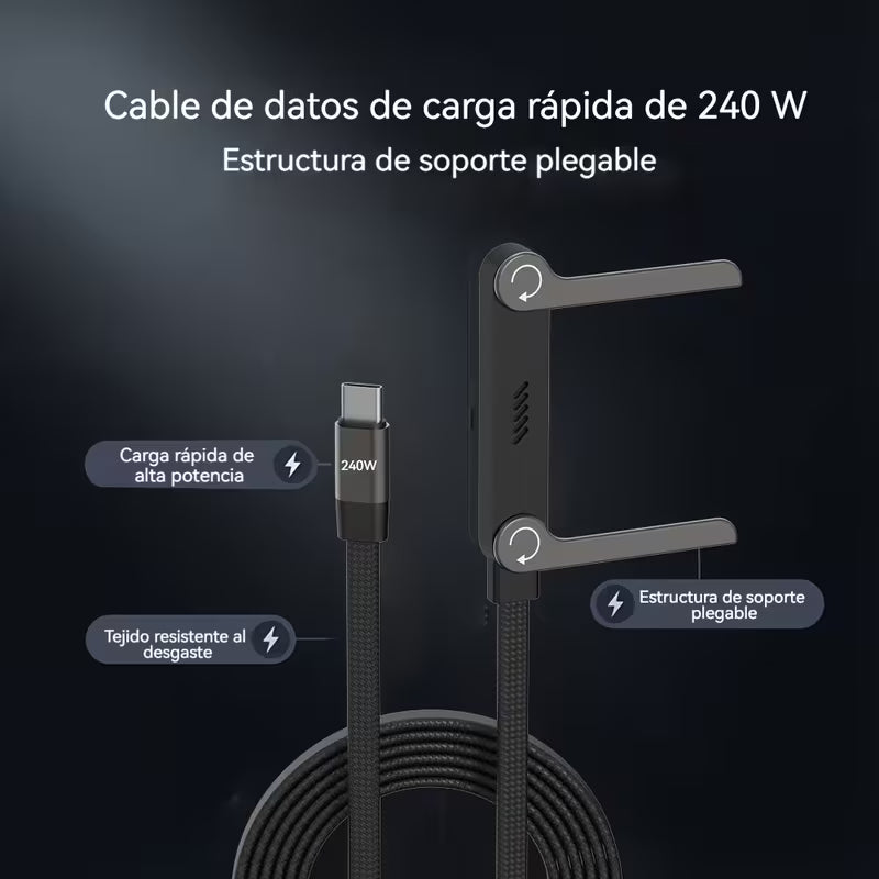 Cable de Carga Rápida Tipo C a Tipo C 240W – Nylon Trenzado
