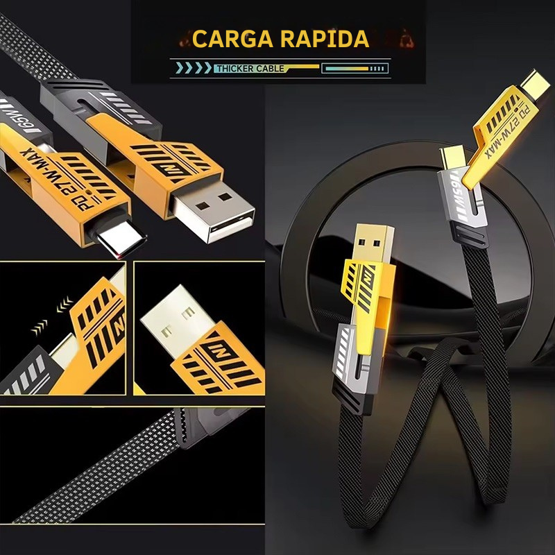 Cargador Multipuerto + Cable Universal 4 en 1