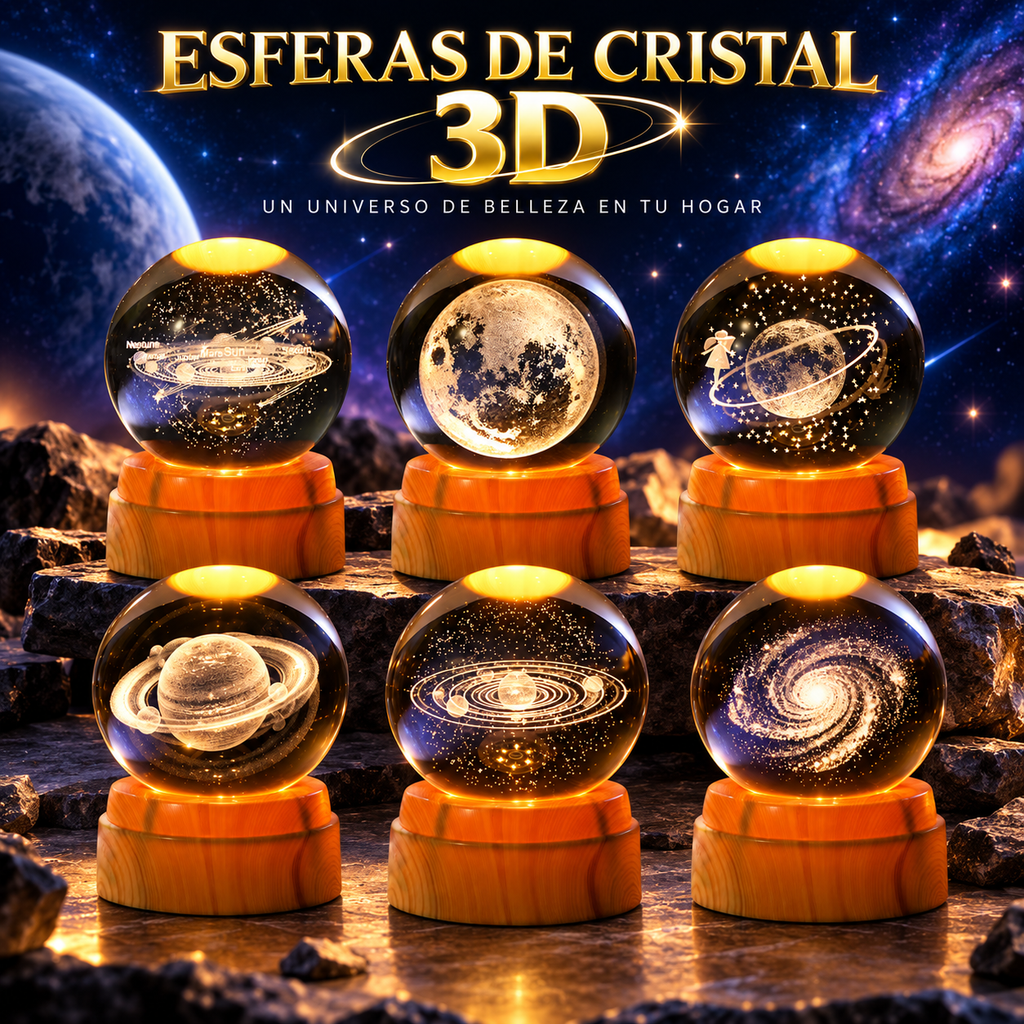 Esferas de Cristal Giratorias 3D