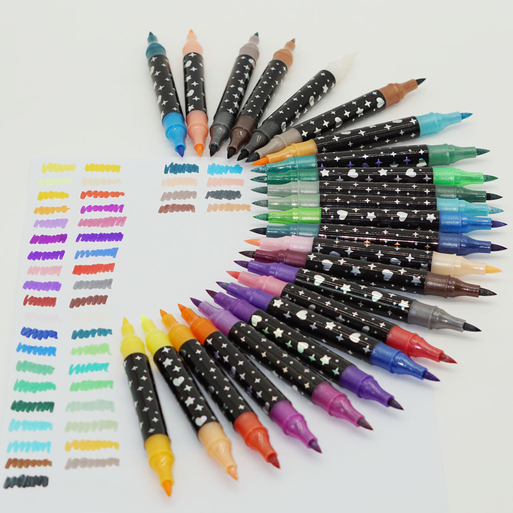 Marcadores con Glitter Doble Punta