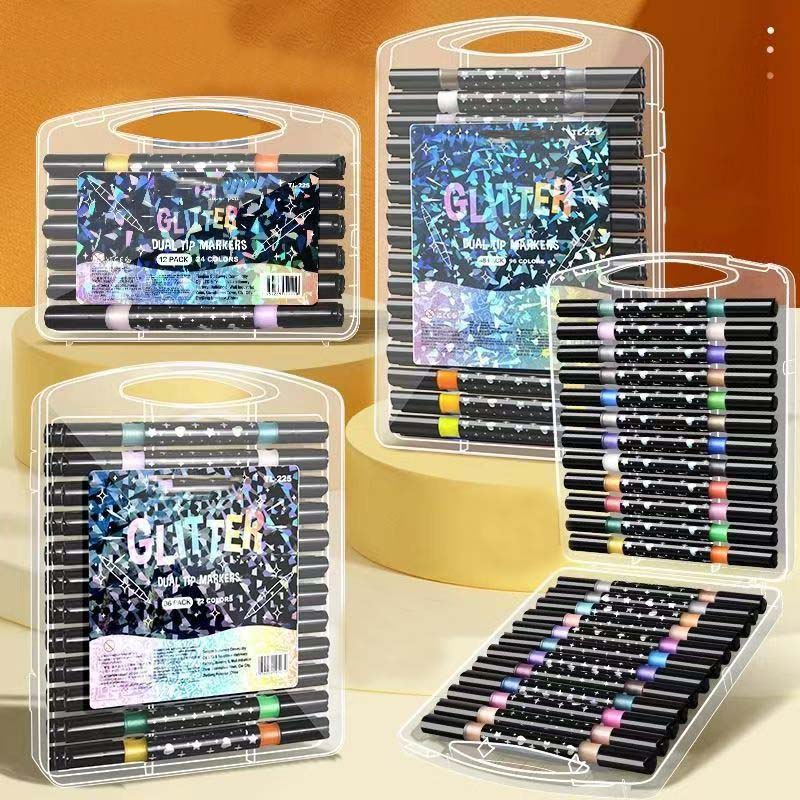 Marcadores con Glitter Doble Punta