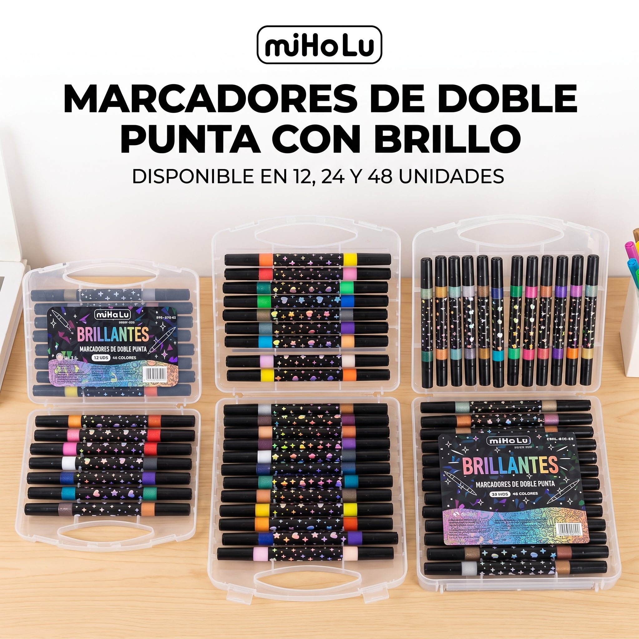 Marcadores con Glitter Doble Punta