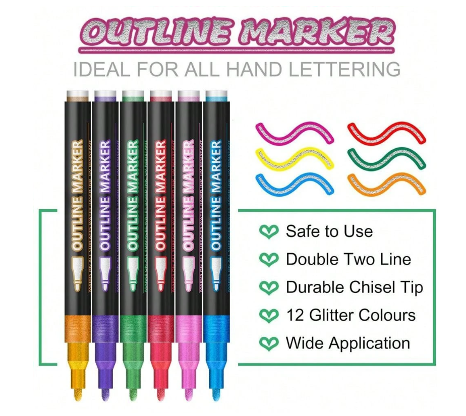 Plumones Metálicos Doble Contorno