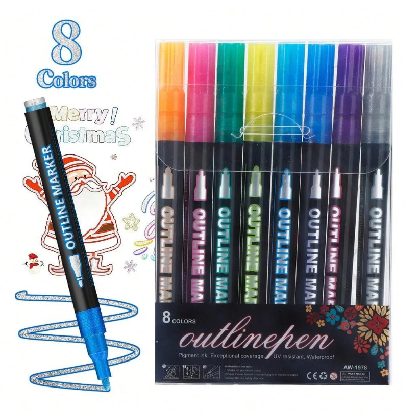 Plumones Metálicos Doble Contorno