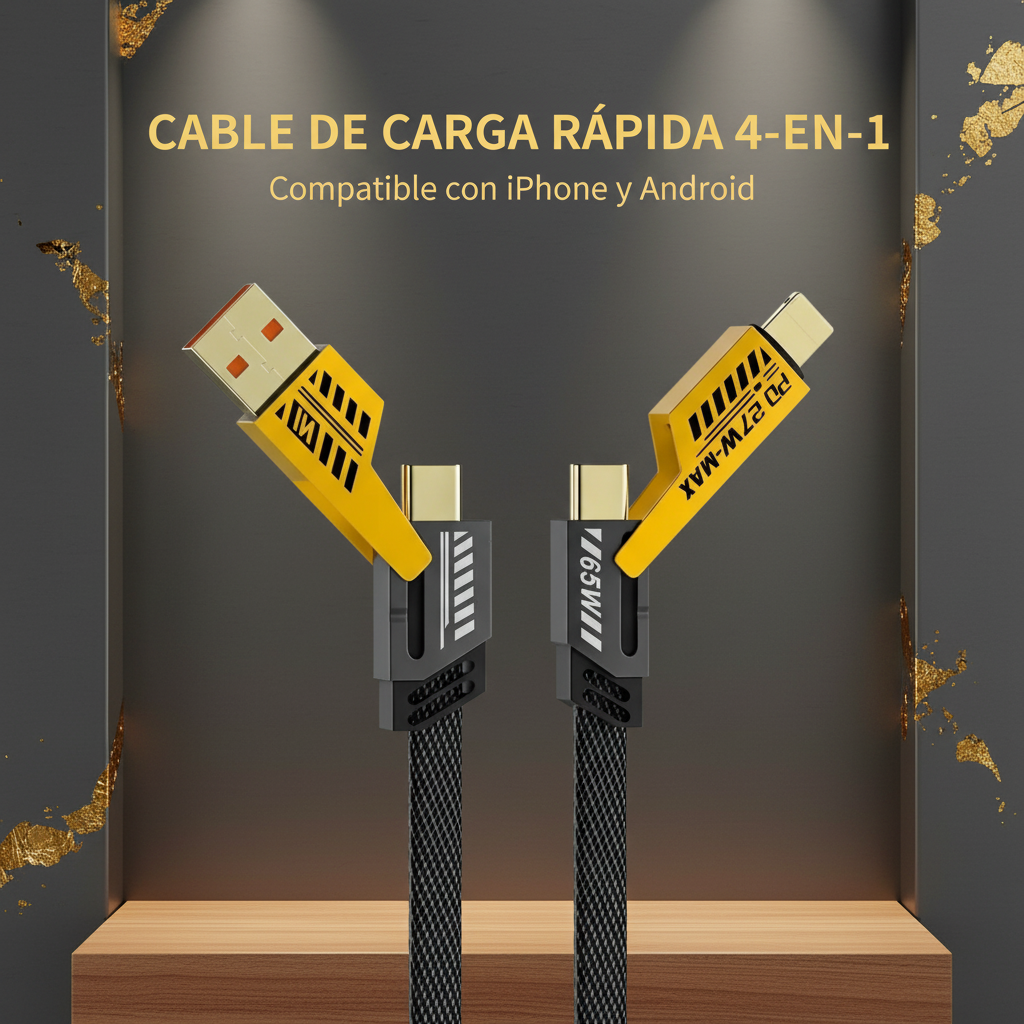 Cable de Carga Rápida 4 en 1