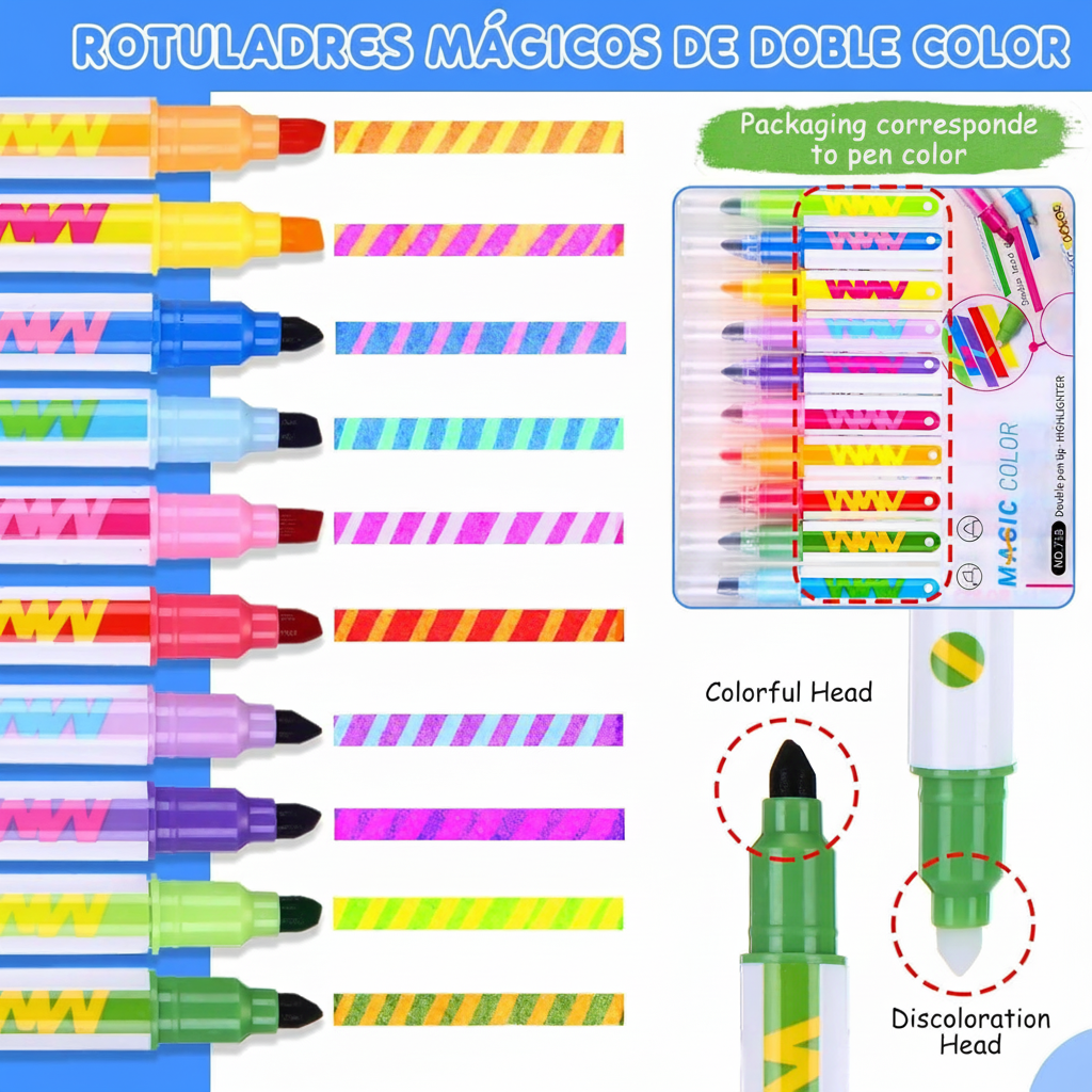 Plumones Mágicos Doble Color