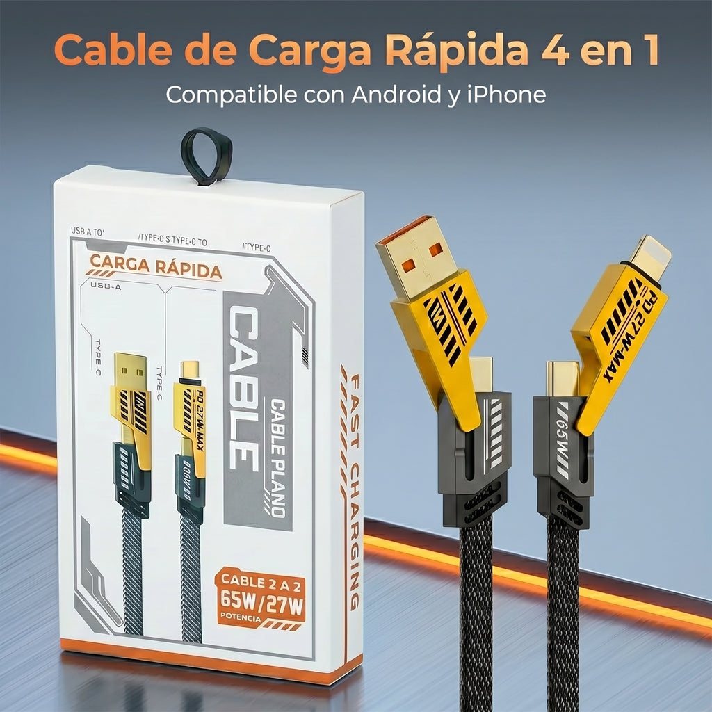 Cable de Carga Rápida 4 en 1