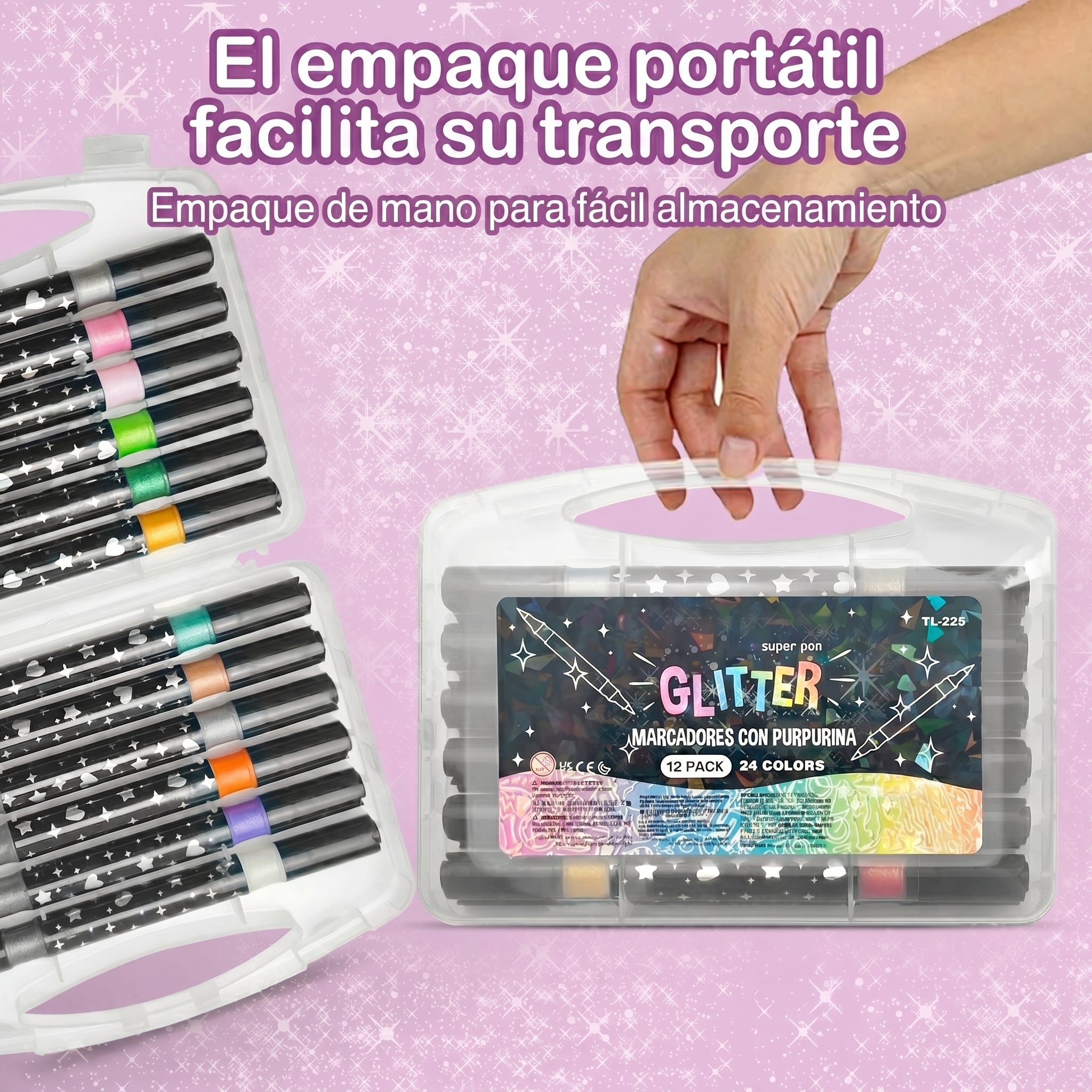 Marcadores con Glitter Doble Punta