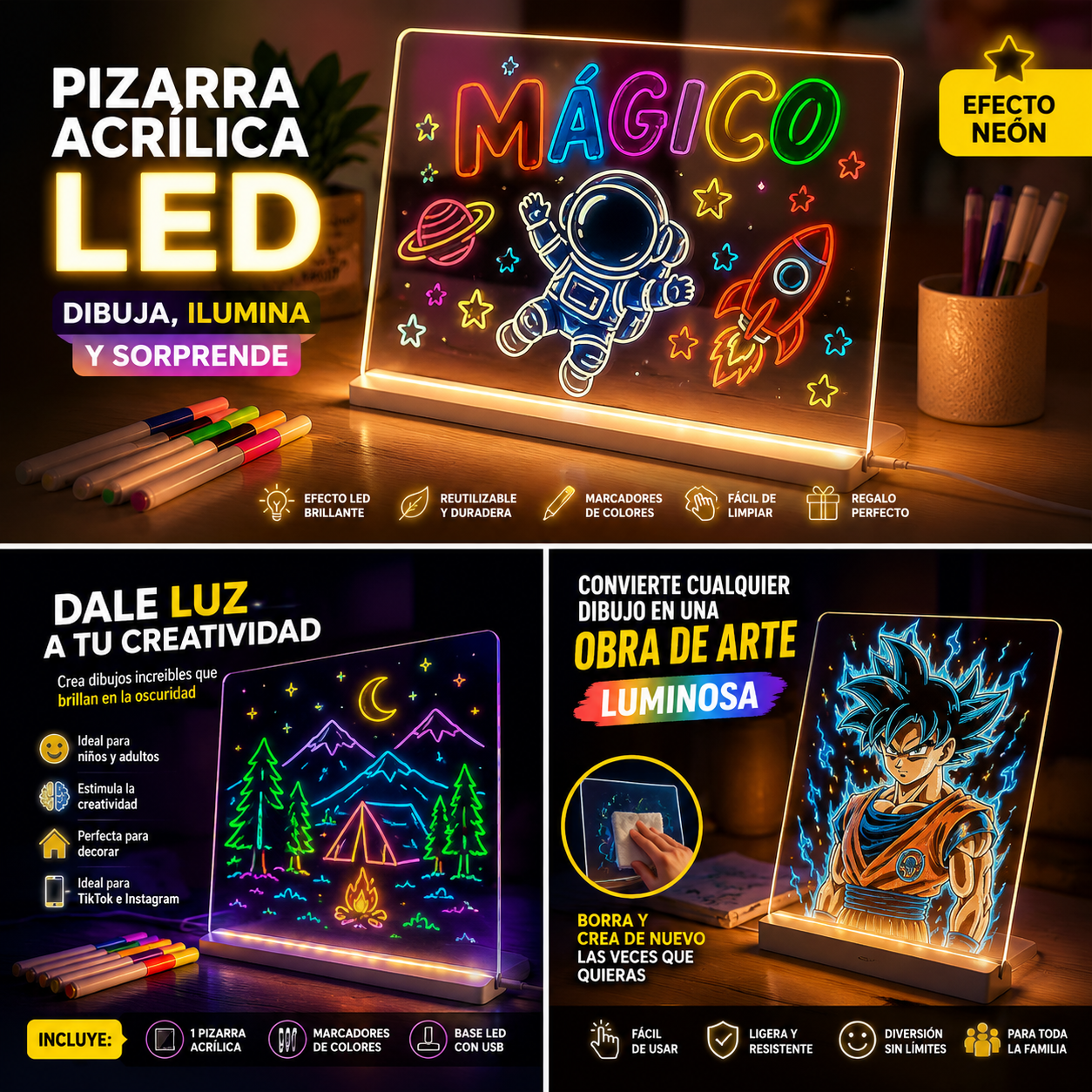 Pizarra Acrílica LED