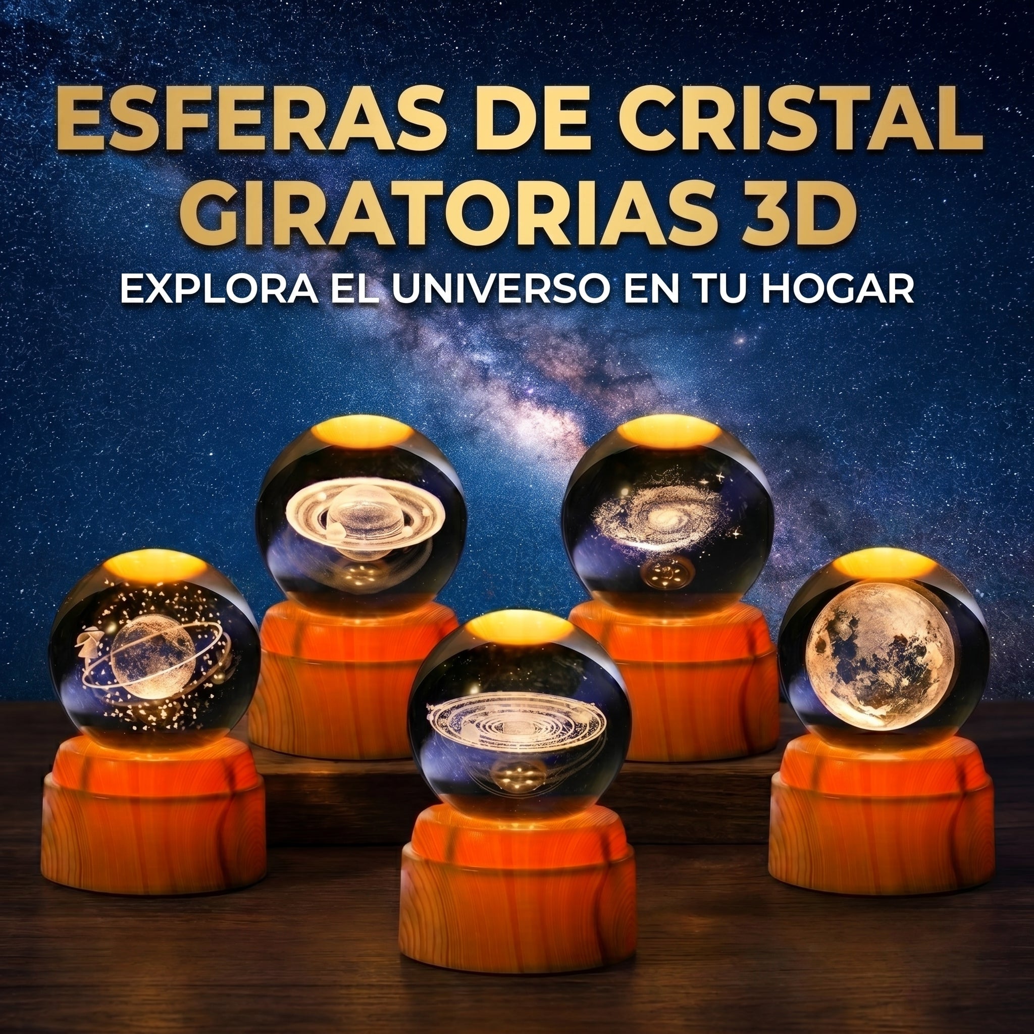 Esferas de Cristal Giratorias 3D